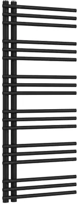 Immagine prodotto di Radiatore da bagno Burke - L/P - attacco asimmetrico da 50 mm - 562W - nero opaco - 1200x500 mm