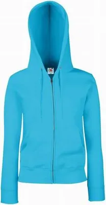 Produktbild von Damen-Sweatshirt mit Kapuze Premium mit Kapuze Sweatjacke - Azure Blau, S