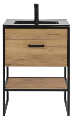 Produktbild von Badmöbel Set 60cm Waschbecken mit Unterschrank Waschtisch Loft Stil Badezimmer