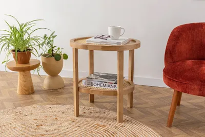 Produktbild von Skye Decor, Nala 55 - Natural, Beistelltisch, 100 % MELAMINBESCHICHTETE SPANPLATTEN, Natürlich, 51 x 36 x 55 cm