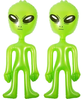 Immagine prodotto di Alieno gonfiabile - 2 pezzi - Verde - 55 cm