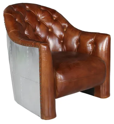 Produktbild von Aviator Chesterfield Vintage Lederstuhl Loungesessel Cocktailsessel vintage Neu
