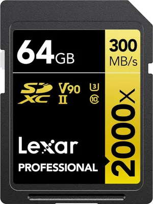 Produktbild von Lexar Professional 2000x SD Karte 64GB, SDXC UHS-II (LSD2000064G-BNNAG)