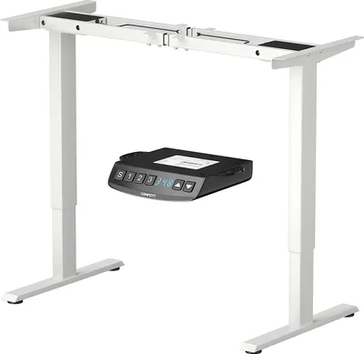 Produktbild von Elektrischer Stehpultgestell breit- & höhenverstellbar, 4 Memory-Steuerung | 2 Motoren | Kollisionschutz, Tischgestell Schreibtisch Rahmen ergonomisch, Zuhause Büro (Weiß)