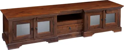 Image de MASSIVMOEBEL24 | Meuble TV 210x50 Acacia laqué Nougat OXFORD #339