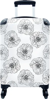 Produktbild von MuchoWow® MuchoWow® Koffer Handgepäck Trolley Rollkoffer Kleine Reisekoffer mit 4 Rollen - Mohn - Blumen - Design - Cabin Size < 55x40x23 cm & 55x40x20 cm - Fotokoffer - Kabinenkoffer - Boardgepäck -