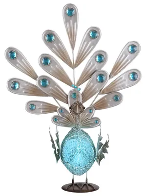 Produktbild von LED Solarlampe, Pfau, Dekosteine, H 56,8 cm