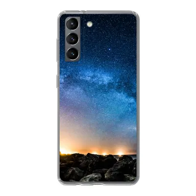 Produktbild von MuchoWow® Handyhülle Schutzhülle Hülle für Samsung Galaxy S21 Galaxie - Universum - Sonne - Jungen - Mädchen - Kinder Silikon Softcase Handy Hülle - Softcase