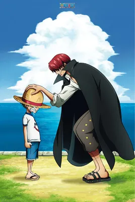 Produktbild von One Piece Shanks & Luffy Anime Plakat Poster Druck Grösse 61x91,5 cm ohne Zusatzartikel