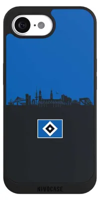 Produktbild von NIVOCASE Handyhülle für Apple iPhone 16e  Hülle NIVOpure Case Schwarz HSV Hamburg Skyline