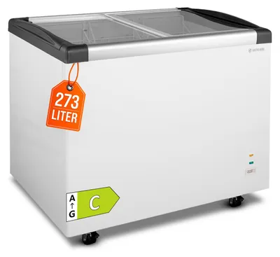 Produktbild von GastroHero Tiefkühltruhe ECO 350 mit Glasschiebedeckel – robuste Bauweise, leiser Betrieb & energieeffizient