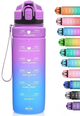 Productafbeelding van Motivational Water Bottle met Tijdmarkering, 1,5 L