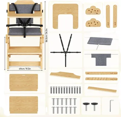 Obrázek produktu pro Dětská židlička, nastavitelná výška, ergonomický design, MULTI