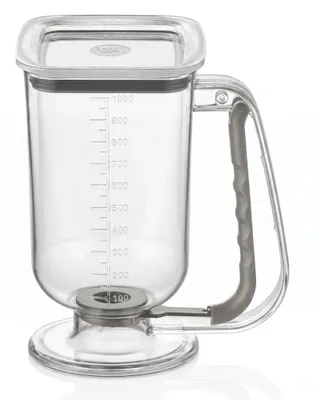 Produktbild von Vip Ahmet Teigspender 1000 ml mit Messskala, Deckel und Dosierhebel, BPA-frei, für Pfannkuchen, Waffeln, Crêpes und Muffins