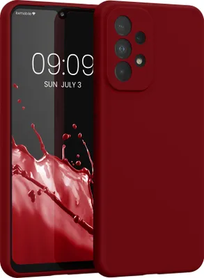 Produktbild von kwmobile Hülle kompatibel mit Samsung Galaxy A33 5G Hülle - Silikon Handy Case - Handyhülle weiche Oberfläche - kabelloses Laden - Rhabarber Rot