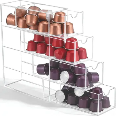 Imagen del producto de Dispensador transparente para cápsulas de café con 4 compartimentos