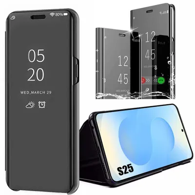 Image de Coque pour Samsung Galaxy S25, Protection Clear View Smart Case Antichoc - Noir