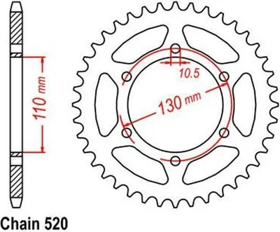 Zdjęcie produktu dla Zębatka 40 Z skok 520 do KAWASAKI Suzuki Yamaha JTR48640