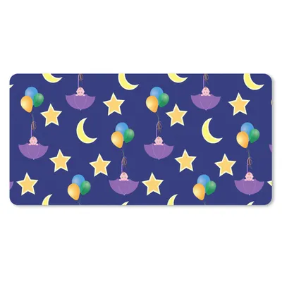 Produktbild von MuchoWow® Schreibtischunterlage Sterne - Muster - Regenschirm - Geburt 80x40 cm - XXL Mauspad - Gaming Mauspad