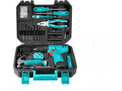 Image de Perceuse-visseuse Aku Total THKTHP10812 Perceuse-visseuse AKU 12V Li-ion avec jeu d'outils 81pcs.