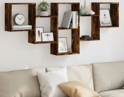 Image de Maison Exclusive - Étagère murale Chêne fumé 159x18x66 cm Matériau dérivé du bois