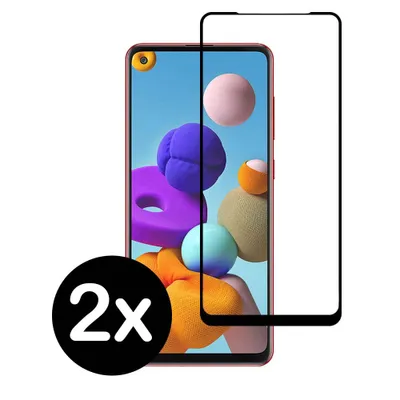 Produktbild von Smartphonica Samsung Galaxy A21s volle Abdeckung gehärtetem Glas Bildschirmschutz mit abgerundeten Ecken - 2 Stück