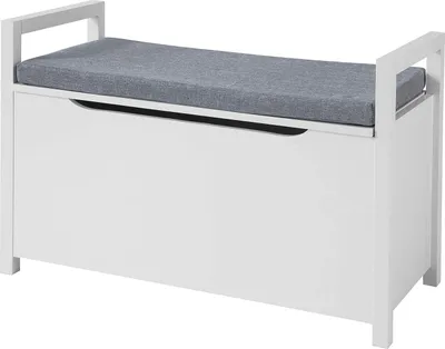 Produktbild von Sitzbank mit klappbarem Tisch und Kissen - Schrankbank mit Schublade - Spielzeugkommode