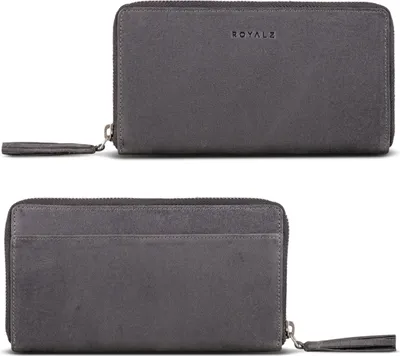 Produktbild von ROYALZ "Helena" Vintage Leder Portemonnaie Damen groß Reißverschluss viele Fächer Geldbörse Damen RFID Schutz Geldbeutel Frauen Leder