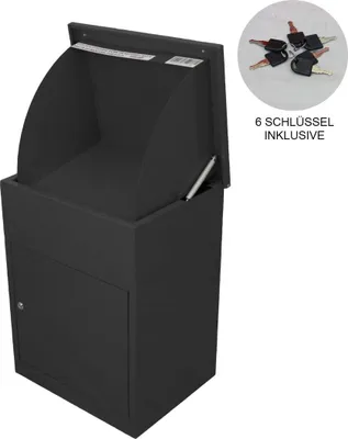 Produktbild von Paketkasten Paketbriefkasten Briefkasten für Pakete Briefkasten mit Paketfach Paketbox Postbox Paket-Dropbox Paketstation für zuhause Paket-Standbriefkasten Paket-Briefkasten abschließbar Schwarz