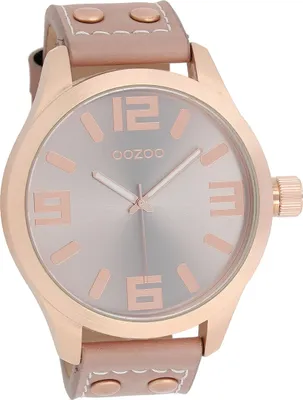 Produktbild von Oozoo Leder Damen Uhr Analog Quarzuhr Armband rosa Timepieces D2UOC1102A