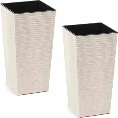 Produktbild von SIENA GARDEN Pflanzgefäß Nizza 2er-Set 30 cm weiß