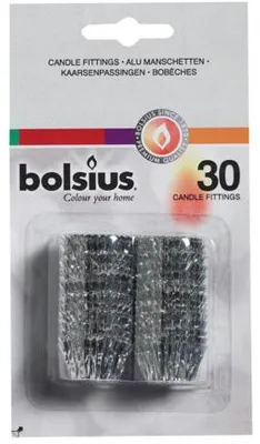Productafbeelding van Bolsius Kaarsaanpassing Zilver Blisterverpakking (30 stuks)
