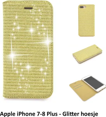 Image de Apple iPhone 7 Plus ; iPhone 8 Plus Etui pour cartes Gold Etui de type livre pour iPhone 7 Plus ; iPhone 8 Plus Fermeture magnétique