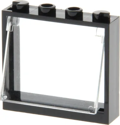 Produktbild von 1x Lego Fenster Rahmen 1x4x3 schwarz Scheibe weiß Klappfenster 60603 60594