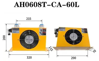 Produktbild von Hydraulik Ölkühler - AH0608T-CA - Luftkühler mit Lüfter - Durchfluss 60 L/min - Für Hydraulikanlagen - 12V DC