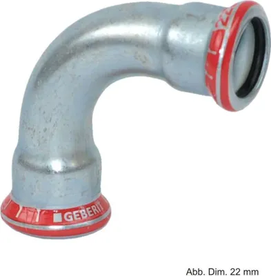 Produktbild von Geberit GE Mapress, C-Stahl, Bogen 90°, d22mm, verzinkt, 1 Stk.
