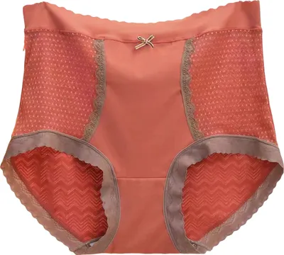 Produktbild von Damen-Unterhose, Spitze, hohe Taille, einfarbig, dünn, Bauchkontrolle, elastisches Höschen, nahtlos, gute Atmungsaktivität, tägliche Sport-Slips