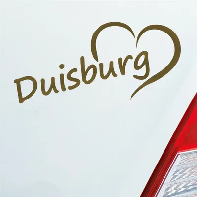 Produktbild von Auto Aufkleber Duisburg Ruhrgebiet Herz Stadt City Liebe Love 17x8 cm Gold Sticker Heckscheibenaufkleber