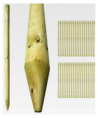 Produktbild von 1 Stück Baumpfahl Holzpfosten angespitzt ø 6 cm, runder Pfosten, Länge 175 cm