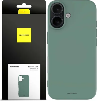 Produktbild von Spacecase Silikonhülle iPhone 16 dunkelgrün