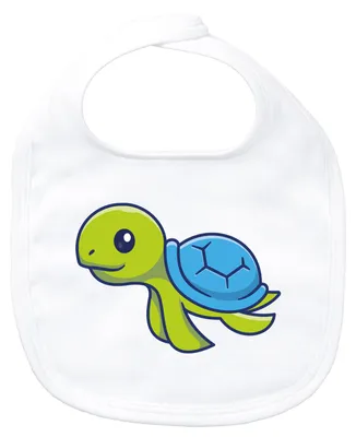 Produktbild von Huuraa Baby Lätzchen Schildkröte Comic White Klettverschluss Baumwolle Latz Geschenkidee