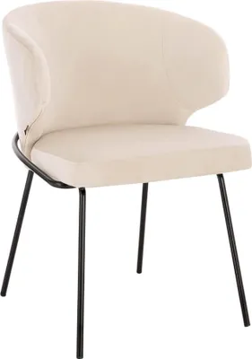 Produktbild von HOME DELUXE - Polsterstuhl AMARA- 1 Stück, Farbe: Samt Beige - weiche Polsterung, bis 120 kg belastbar I Küchenstuhl Speisestühle Esszimmerstühle