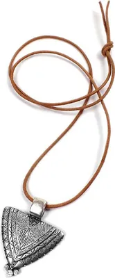 Produktbild von Minott Kette braunes Lederband zum verknoten mit Anhänger Dreieck 21393