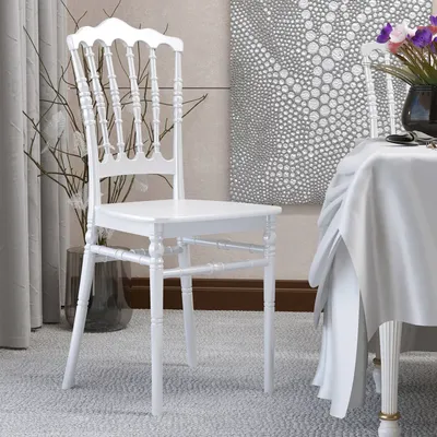 Produktbild von 8er-Set ESTELA | Hochzeitsstuhl | Weiß | Kunststoff | Stapelbar | Chiavari Stuhl, Chiavarina Stuhl, Tiffany Stühle, Saal Stapel Stuhl Stühle