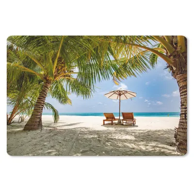 Produktbild von MuchoWow® Schreibtischunterlage Strand - Strandkorb - Sonnenschirm 60x40 cm - XXL Mauspad - Großes Mauspad