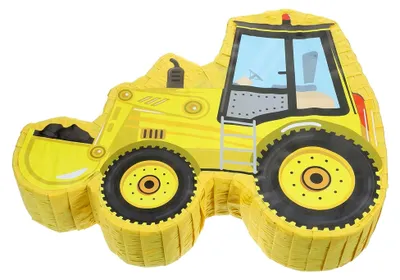 Produktbild von Gelbe Bagger-Piñata aus Papier für Baustellenfeiern