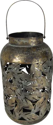 Produktbild von Laterne - Ø22,5x40cm - Grün - Gold - Metall