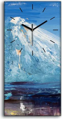 Produktbild von Küche Wohnzimmer Wand Leinwand Uhr 30x60 Gemälde Abstrakte See Berg Himmel - schwarze Hände
