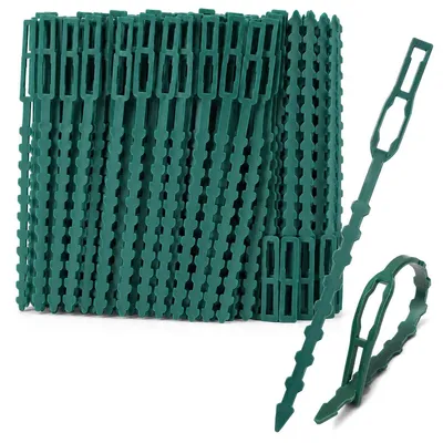 Produktbild von Pflanzenclips Pflanzenbinder Pflanzenklammern - 200 Stück - Kunststoff - Grün - Für Garten und Balkon