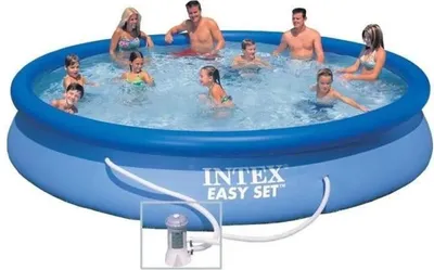 Produktbild von INTEX Easy Set Rundpool, 457 x 84 cm, Selbsttragend, Mit Pumpe und Kartusche, 28158NP